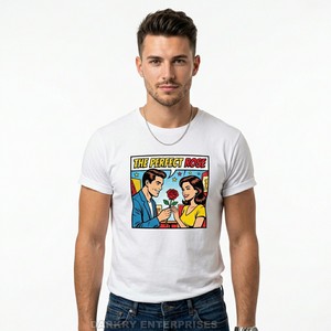 Camiseta Blanca Personalizada para Hombre, Diseño Gráfico Retro de Cómic Pop Art, Algodón, Fabricante Mayorista OEM, Ropa Urbana Informal - Product Image 1