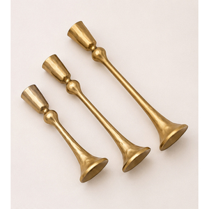<b>Gold</b> Taper Candle <b>Holder</b> Set 3 Modern Hammered Metal <b>Candlestick</b> <b>Holders</b> Luxury Home Decor Wedding Birthday Christmas Dining - Product Image 3