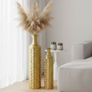 Customized Handmade Aluminium Tabletop Flower Pot For Home & Garden Decor Golden Flower <b>Vase</b> For Event And Wedding Centerpieces - Product Image 1