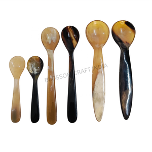 100% ensemble de cuillères en corne de buffle comprenant des cuillères à soupe à dessert en corne de vache pour thé/café et petit-déjeuner par BLOSSOM CRAFT INDIA - Product Image 5