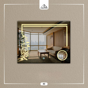 Elegante Diseño LED con Espejo de Aumento, Decoración Artística sin Marco, Diseño de Pared, Ecológico y Ligero - Product Image 5