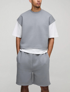 Conjunto de Verano para Hombre, Estilo Moderno, Camiseta Holgada con Pantalones Cortos Deportivos, Dos Piezas, Ropa Casual Urbana, Logotipo Personalizado - Product Image 5