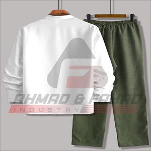 Conjunto Deportivo de 2 Piezas para Hombre, Verano, Bloques de Color en Contraste, Transpirable, Felpa, Suave y Cómodo, Estilo Casual/Urbano, Ahmad Fahad - Product Image 2