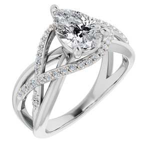 Anillo de Oro Sólido de 10, 14 y 18k Personalizado con Diamantes Cultivados en Laboratorio en Forma de Pera, Anillo de Compromiso Infinito para Mujeres y Niñas - Product Image 2