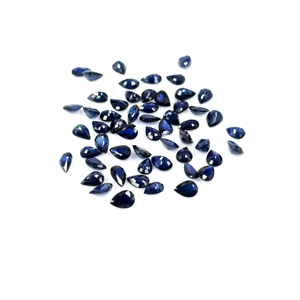 Zafiros azules naturales sin tratar, calibrados en forma de pera de 4x6 mm, piedra preciosa de zafiro azul facetada natural suelta para la fabricación de joyas. - Product Image 6