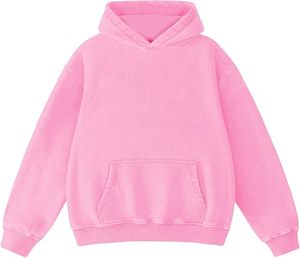 Sweat-shirt à capuche rose en coton décontracté pour adultes, toutes saisons, promotionnel, coupe oversize, style vintage - Product Image 1