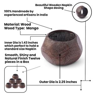 Ensemble de 12 anneaux porte-serviettes en bois pour la décoration de table, mariage, fête, maison, hôtel et restaurant, motif rond - Product Image 4