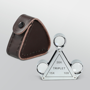 Lupa de Joyería Triangular Plegable 3 en 1 |   Lupa de triple lente 10x/15x/20x para sellos, monedas, antigüedades y coleccionistas (OEM) - Product Image 2