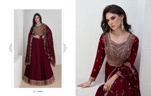 Vestido Largo Anarkali de Georgette Estilo Indio Tradicional Más Vendido con Dupatta de Diseñador para Mujer Pishwas - Product Image 4