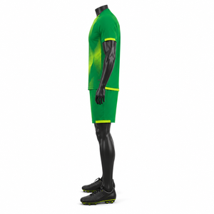 Custom Men's Green Soccer Jersey Set Short Sleeve Breathable Moisture Wicking Polyester V-Neck Athletic Fit All Seasons Letter - Product Image 3