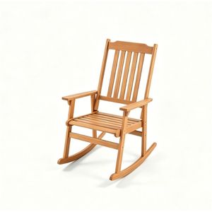 Sedia a dondolo da esterno in legno massello di acacia con capacità di carico elevata (400 libbre), schienale a doghe per portico, terrazza e giardino - Product Image 2