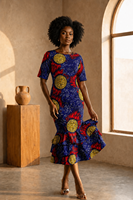 Kain Katun Afrika Cetak Lilin Ankara Fashion OEM Pakaian Ramah Lingkungan Bernapas Warna Kustom Untuk Tas Grosir Ekspor
