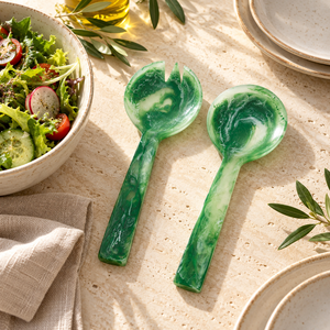 Fabricante de Cucharas para Servir de Resina Verde Oliva Hechas a Mano |   Utensilios de Cocina con Efecto Mármol, Venta al por Mayor, Personalización OEM ODM - Product Image 2