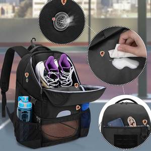 Unisex Gym <b>Backpack</b> with Shoe Compartment and <b>Water</b> Bottle Holder Multi-Functional Casual Fitness Bag 30-40L Zipper Closure - Product Image 6
