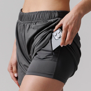 Shorts de sport légers pour femme, taille élastique, pour entraînement, gym, fitness, course à pied, vente en gros - Product Image 4