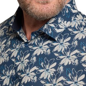 Mens Floral Print Long Sleeve <b>Shirt</b> Regular Fit Cotton Casual <b>Resort</b> Wear Lightweight Beach Style Top - Product Image 6