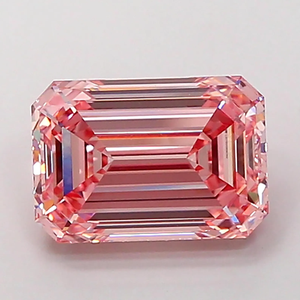 เพชรเพาะเลี้ยงสีชมพูแฟนซีทรงเอเมอรัลด์ สำหรับทำเครื่องประดับ - Product Image 1