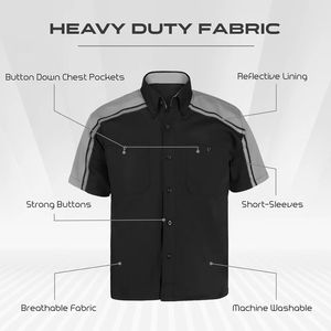 Camisa Reflectante Industrial Mecánica Informal para Hombre, Manga Corta, Uniforme de Trabajo de Seguridad con Logotipo Personalizado - Product Image 5