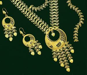 Gold Plated Trendy Brass Imitation Jewelry Sets With Earrings, Perfect Collection for Ramadan, Traditional Jewelry for Women - Product Image 4