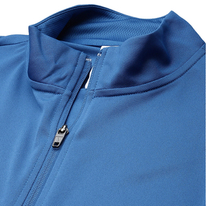 Survêtement bleu pour homme à manches longues, couleur unie, style sportif, col roulé, fermeture éclair, poches latérales, coupe classique, vêtement d'automne - Product Image 6