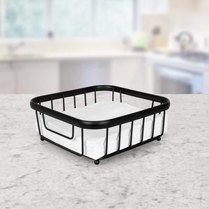 AMC ที่ใส่ผ้าเช็ดปากโลหะสีดำปรับแต่ง FR0055ที่วางผ้าเช็ดปากแนวนอนที่ทันสมัยหรือที่ใส่กระดาษทิชชู่สำหรับโต๊ะอาหารหรือใช้ในบ้าน - Product Image 3