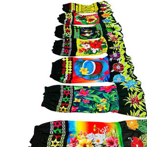 Jupes de plage polynésiennes hawaïennes personnalisées de haute qualité, brodées de fleurs, style Pohnpei, respirantes et écologiques - Product Image 4