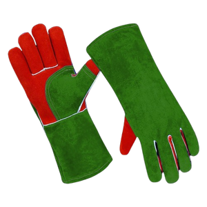 XL Comfortable XL Extra Soft Blue Cowhide Split Leather Gloves Industrial Welding Safety Firefighting Hand <b>Arm</b> Protection - Product Image 4