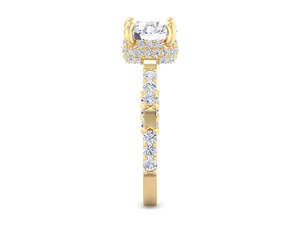 แหวนหมั้นเพชรแบบเพชรวงแหวนเคลือบทรงรีสีขาวทอง18K ทรงวงรีขนาดพอดีกับเพชรได้รับการรับรองมาตรฐาน IGI - Product Image 5