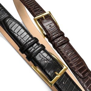 Ceinture de taille Cowherd en cuir véritable, style affaires, pour homme, avec boucle ardillon en alliage réversible, largeur 3,5 cm, longueur 105-125 cm – Grande Vente - Product Image 5
