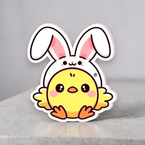 Plaque à cils magnétique en acrylique pour extensions de cils, motif cœur et diamant, imprimé poussin mignon avec oreilles de lapin, marque privée - Product Image 1