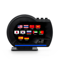 Jauge de diagnostic numérique GPS OBD2 P6 pour voiture avec moniteur complet du véhicule HUD, affichage des données de vitesse et du moteur