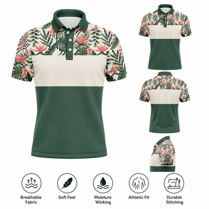 2026 New Arrival Custom Polynesian Floral Print <b>Polo</b> <b>Shirt</b> Breathable Tropical Casual Golf Wear OEM Wholesale Supplier - Product Image 5