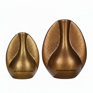 Vase décoratif moderne en aluminium doré, vase à fleurs écologique pour table de mariage, décoration intérieure pour la maison, l'hôtel, le restaurant - Product Image 4