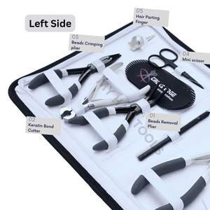 Complete Microlink & Tape Hair Extension Tools Set with Micro Bead Removal Plier Crimping Pliers Tape In Plier Bond <b>Cutter</b> Clips - Product Image 3