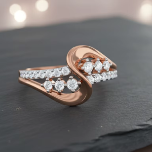 แหวนเพชรรูปทรง S สีโรสโกลด์สุดหรูสำหรับผู้หญิง - Product Image 6