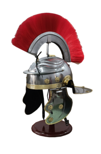 Casque de Centurion Romain avec Plume Rouge en Acier Doux, Armure Médiévale de Chevalier pour Reconstitutions Historiques, Expositions et Décoration de Bureau - Product Image 4