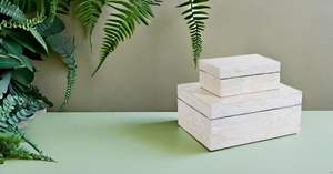 Cajas Decorativas con Tapas, Caja de Madera Rectangular Hecha a Mano con Mosaico para Joyas y Recuerdos, Cofre del Tesoro, Caja Decorativa de Madera para Estante. - Product Image 3