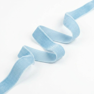 Wholesale 12mm Sky Blue Single Side Velvet <b>Ribbon</b> 50 Yard Roll for Rakhi Boxes Hampers Thali Decor Craft Packing Customizable - Product Image 3