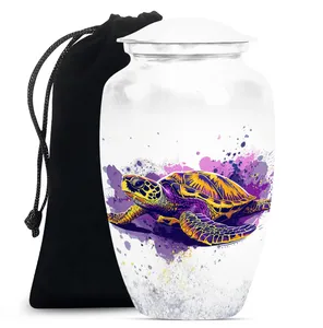 Hot Selling Turtle Cremation <b>Urns</b> <b>Large</b> White <b>Urn</b> For Adult Female High Gloss Finish Customized Colour Beach <b>Urn</b> - Product Image 1