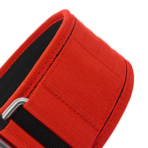 Cinturón de levantamiento de pesas ajustable rojo con cierre de hebilla, soporte transpirable para la cintura, para entrenamiento de fuerza, uso unisex en el gimnasio - Product Image 3