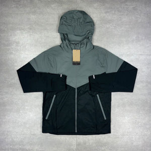 Custom Button Up Men's 2 Piece Set <b>Zip</b> Up <b>Hooded</b> Nylon Jacket and Shorts Windbreaker Tracksuit Winter Streetwear Unisex - Product Image 4