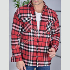 เสื้อเชิ้ตแฟลนเนลผู้ชายแฟชั่นล่าสุด ผ้าขนสัตว์ 100% แขนยาว สวมใส่สบายสำหรับฤดูหนาว ขายส่ง OEM คุณภาพสูง รับผลิตตามแบบ กันยับ - Product Image 1