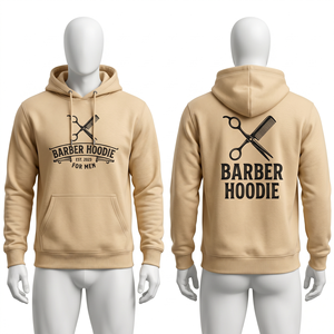 Sweat à capuche pour homme en molleton de coton et polyester 320 GSM, orange, avec empiècements raglan, impression DTF personnalisée et logo brodé - Product Image 2