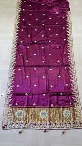 Sari Bandhani de Diseño con Borde Gotta Patti |   Ropa Étnica Rajasthani |   Sari Especial para Fiestas y Bodas - Product Image 3