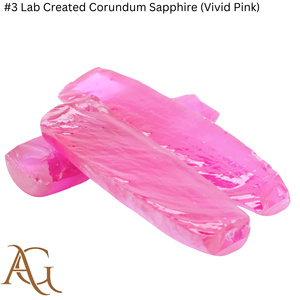 # 3 zafiros de corindón cultivados en laboratorio (rosa intenso) en forma de bola, sintéticos, creados por fusión de llama, gemas simuladas para corte lapidario. - Product Image 1