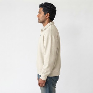 Sweat-shirt à col zippé pour homme, couleur unie, coton French Terry, coupe classique, col rabattu, vêtement décontracté pour l'automne - Product Image 6