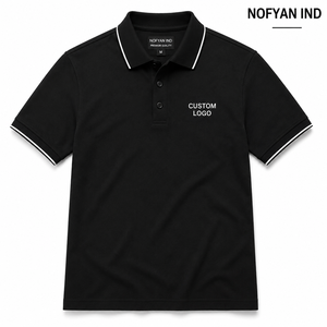 Polo homme personnalisé en coton polyester 200 g/m² pour l'été – T-shirt décontracté uni et abordable avec logo imprimé - Product Image 1