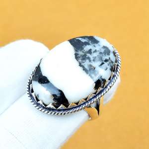 Anillo Ovalado de Turquesa Buffalo, Plata de Ley 925, Joyería Bohemia Hecha a Mano, Anillo para Mujer, Venta al por Mayor - Product Image 2