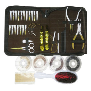 Multi Function Hair Extension Kit Crimping Plier Hair Pulling Hook <b>Beads</b> Reel <b>Thread</b> Hair Sectioning Clips and Scissor - Product Image 3
