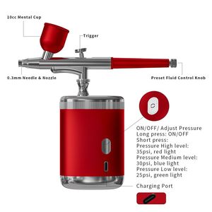 Professional Nano <b>Oxygen</b> Facial Spray Machine Metal Hydration Skin Rejuvenation Airbrush Device - Product Image 3